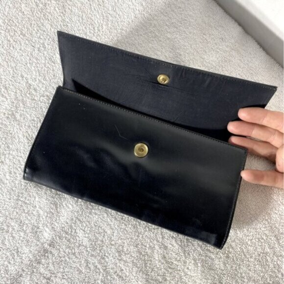 Vintage Black Clutch Handbag Wallet Purse - Picture 2 of 13